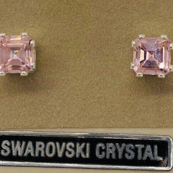 Made with Swarovski Crystals Jewelry - Ascher Cut Beautiful Pink Earrings Made with Swarovski Crystals. NWOT​​​